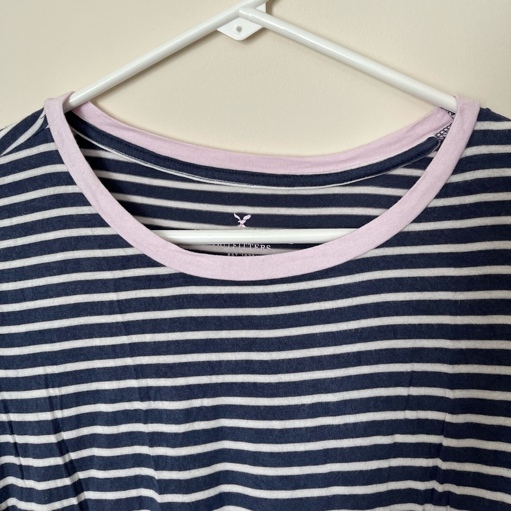 American Eagle Striped T-Shirt Size Medium - Picture 4 of 6